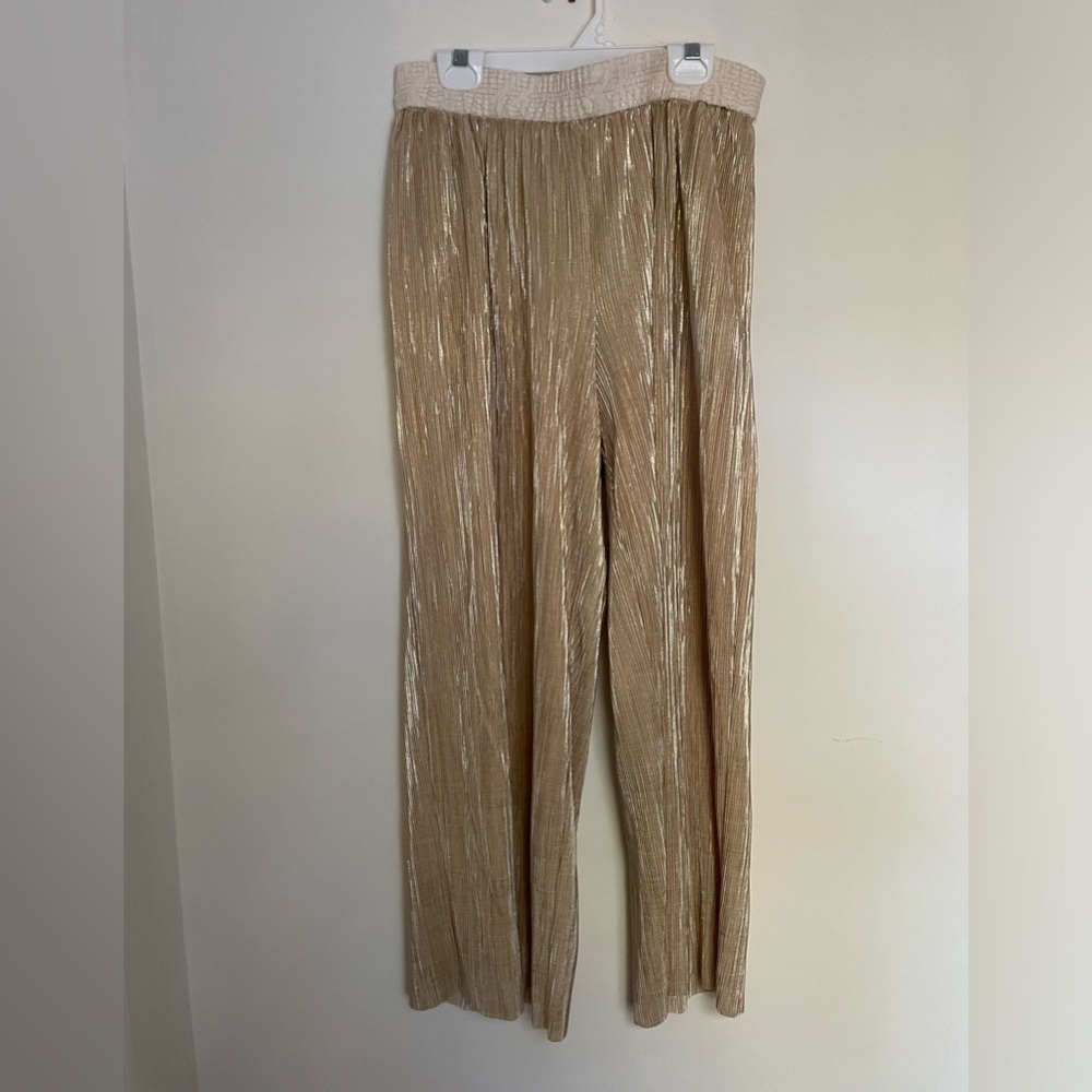 Elevenses - Anthropologie shimmer pleated pants